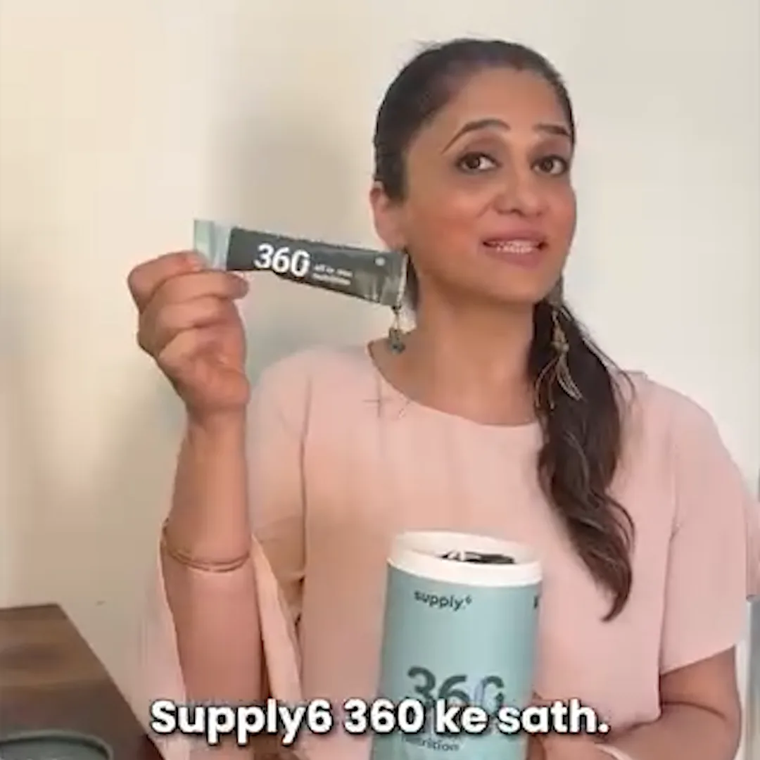 Rachna presenting a nutrition product