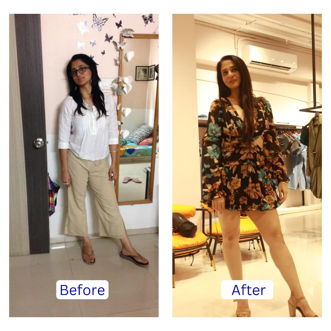 Before and after fitness transformation