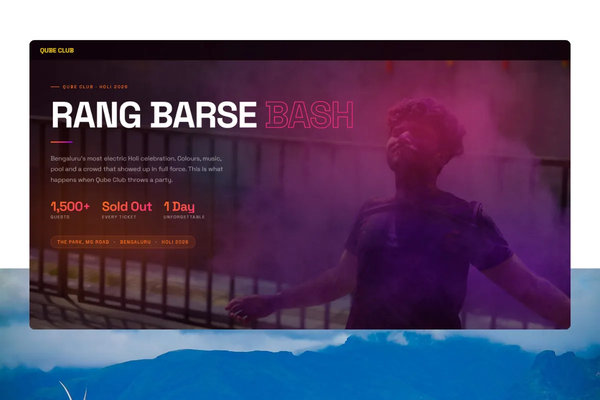 Qube Club landing page